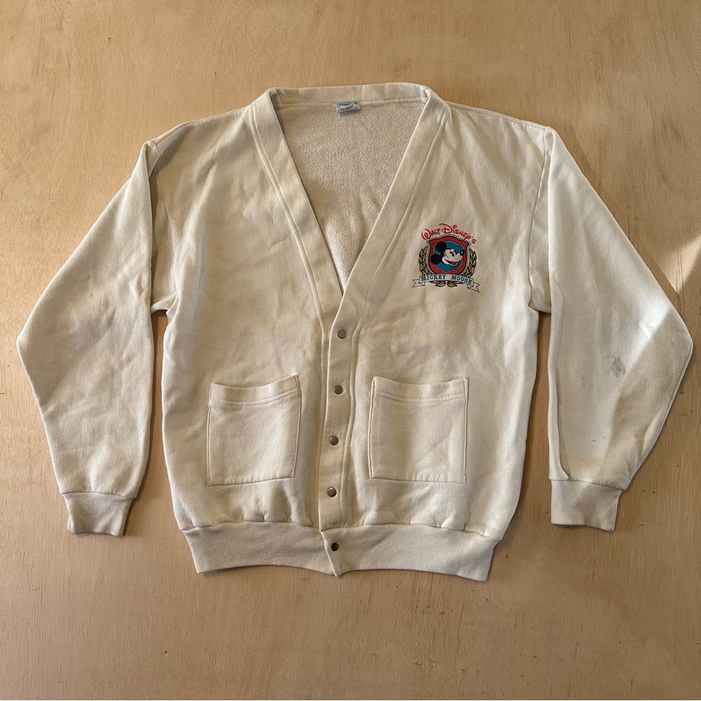 Vintage 80’s Disney white Mickey  Cardigan